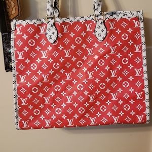 Red and white bag